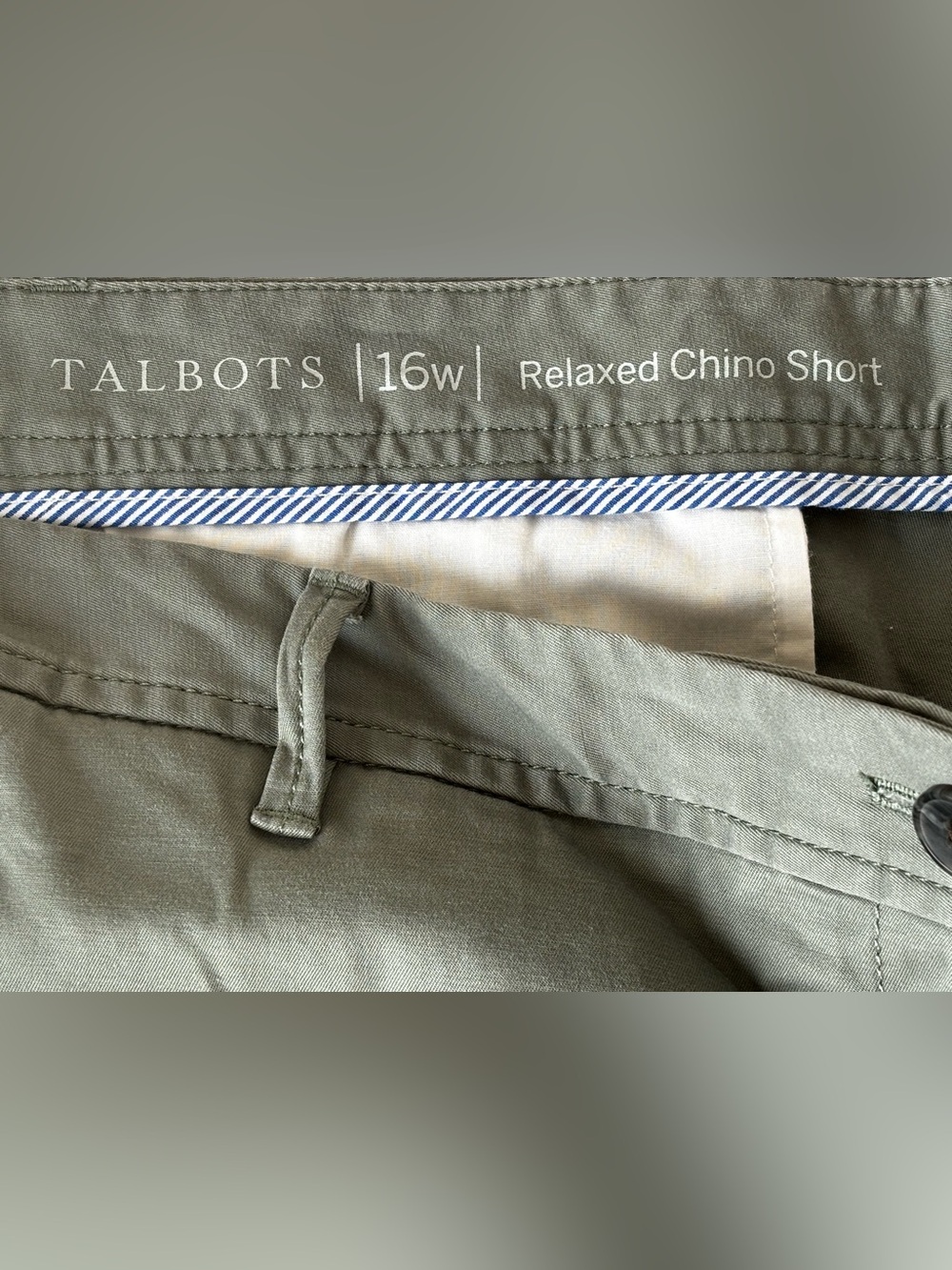 Talbots Relaxed Chino Shorts - Olive Green - Picture 3 of 6